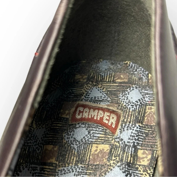 Camper Purple  Leather Oxford Striped Heel Pump 40 - Picture 12 of 12